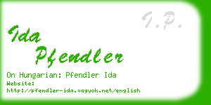 ida pfendler business card